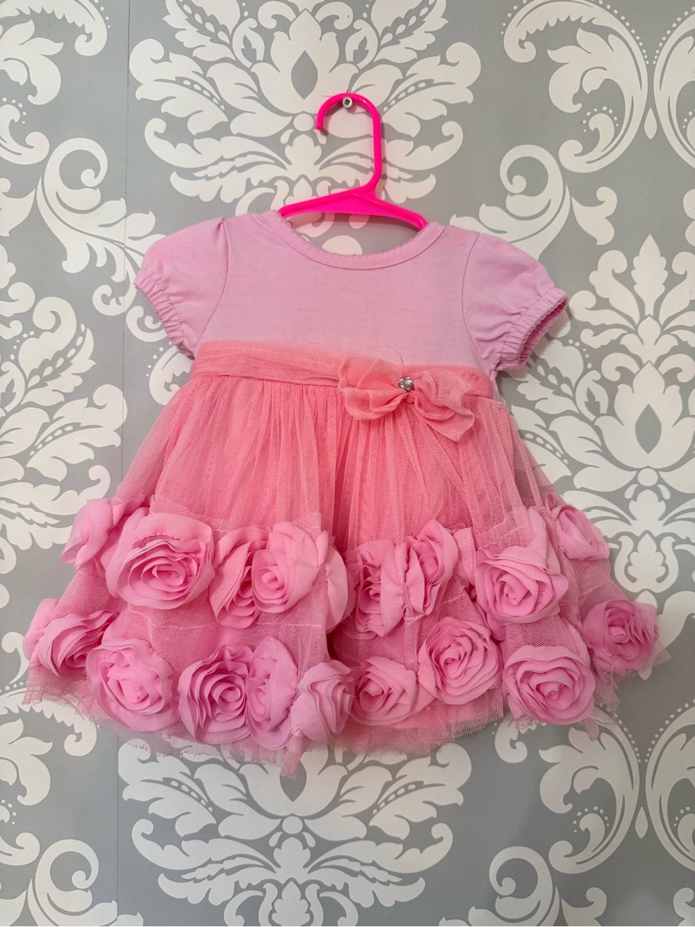 💫4/$25 • Nanette Baby Pink Tulle Flower Appliqué Dress